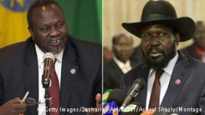 Kiongozi wa waasi Riek Machar na Rais wa Sudan Kusini Salva Kiir