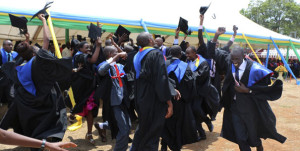  Graduates at a recent graduation ceremony. Students will be able to transfer credits across universities in different countries in the East African Community. PHOTO | CYRIL NDEGEYA |   NATION MEDIA GROUP By CHRISTABEL LIGAMI, TEA Special Correspondent