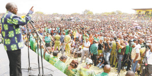  CCMâ€™s presidential candidate Dr John Magufuli addresses Shinyanga residents at a past campaign rally held at Kambarage Stadium. PHOTO | ADAM MZEE OF CCM  By Citizen Reporters  