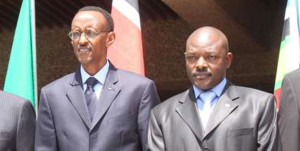  President's Paul Kagame (Rwanda) and Pierre Nkurunziza (Burundi) during a past event. Burundi has expelled a Rwandan diplomat, as tensions between the two East African countries intensify. FILE PHOTO  By KABONA ESIARA