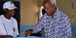  Chadema presidential candidate Edward Lowassa casts his ballot at a polling station on October 25, 2015 in Zanzibar. The ruling CCM party has maintained that the election was fair. PHOTO | FILBERT RWEYEMAMU |  AFP By REUTERS